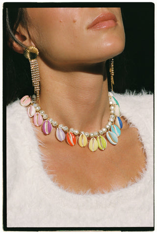 Poppers Multico shell necklace