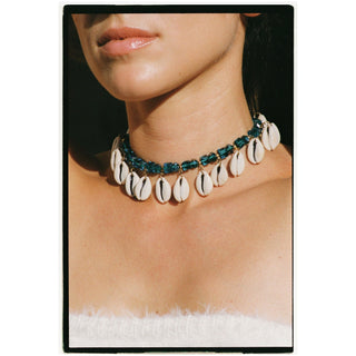 Collier coquillage Narcoshell Bleu océan - The Shell Dealer