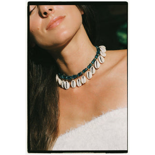 Collier coquillage Narcoshell Bleu océan - The Shell Dealer