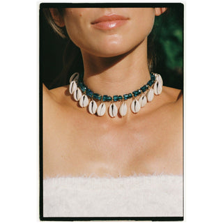 Collier coquillage Narcoshell Bleu océan - The Shell Dealer