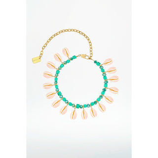 Collier coquillages Narcoshell Emeraude/Rose - The Shell Dealer