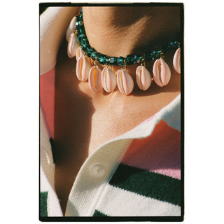 Collier coquillages Narcoshell Emeraude/Rose - The Shell Dealer