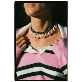 Collier coquillages Narcoshell Emeraude/Rose - The Shell Dealer