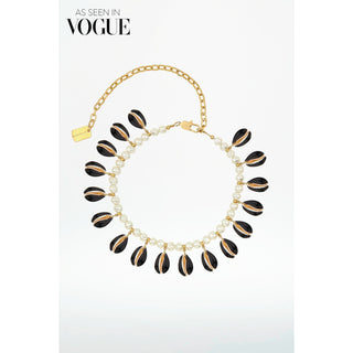 Collier coquillages Poppers Noir - The Shell Dealer